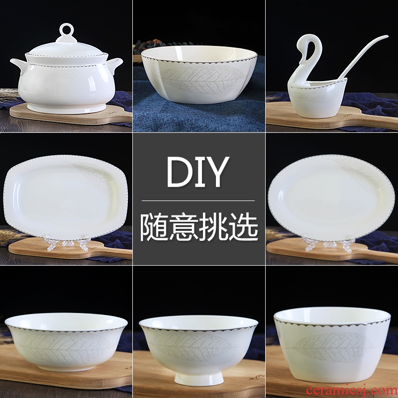 Jingdezhen ceramic tableware ceramics dishes home outfit matching your job rainbow noodle bowl bowl Chinese parts combination