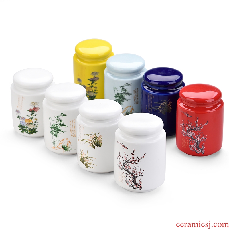 Gorgeous young chrysanthemum patterns ceramic pot of purple sand pot receives caddy tea boxes, tea boxes of tea boxes