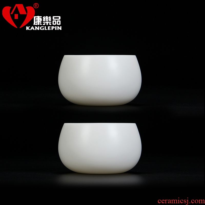 Recreational product dehua porcelain tea set jade ceramic cups kung fu tea master sample tea cup egg cup white porcelain tea set