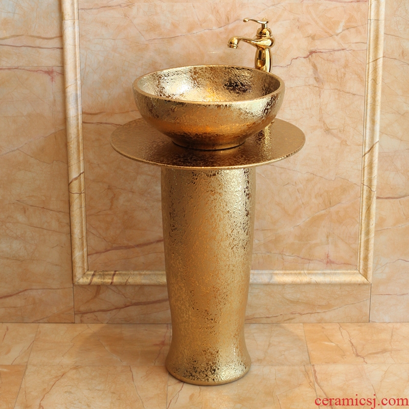 Jingdezhen ceramic column basin to lavatory toilet floor balcony column pillar lavabo art together