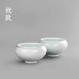 Drink to shadow celadon in hot water archaize xuan wen dou large ceramic tea set water jar small tea wash tea ceremony with zero