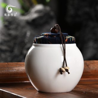 East west pot of fat white tea POTS ceramic seal tank built white porcelain jar small white porcelain tea pot jade in China