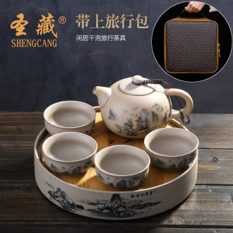 St hidden kung fu tea set convenient travel suit household ceramic tea with Japanese lazy small tea tea set