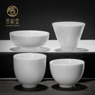 And jade hall of dehua porcelain cup kaolin white porcelain ceramic individual sample tea cup tea cup cup master cup