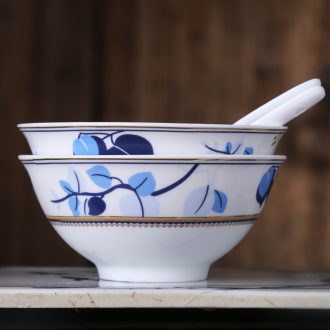 Red ceramic 4.5 -inch household rice bowls of high-grade white porcelain bowl rainbow noodle bowl Korean desserts tableware ceramic bowl