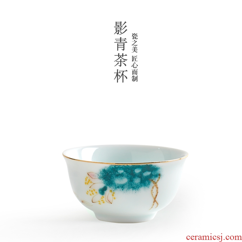 High sun shade ceramic thin body home small kung fu master wen xiang tea cups tea cup set single CPU
