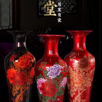 Jingdezhen ceramics three - piece vase furnishing articles flower arrangement of Chinese style porch decoration home decoration large sitting room - 531571718073
