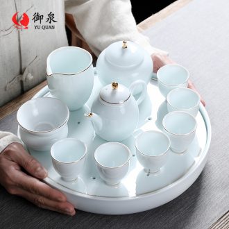 Imperial springs ceramic kung fu tea set yourself see colour cup teapot tea tray was home tea of a complete set of contracted work