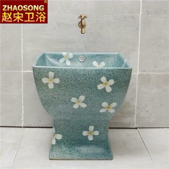 Europe type restoring ancient ways is a large square ceramic mop mop pool pool mop basin spillway hole mop pool outdoor balcony
