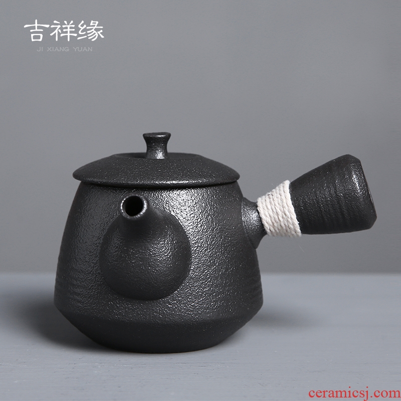Lucky black pottery lateral the pot home coarse pottery teapot mini filtering pot zen little teapot ceramics by hand