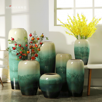 Jingdezhen ceramics vase study landscape painting and calligraphy tube scroll landing big office decoration furnishing articles - 597326763790