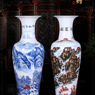 Jingdezhen ceramic celebrity master hand draw more than jiangshan jiao large vases, home decoration villa hotel furnishing articles - 589722418624