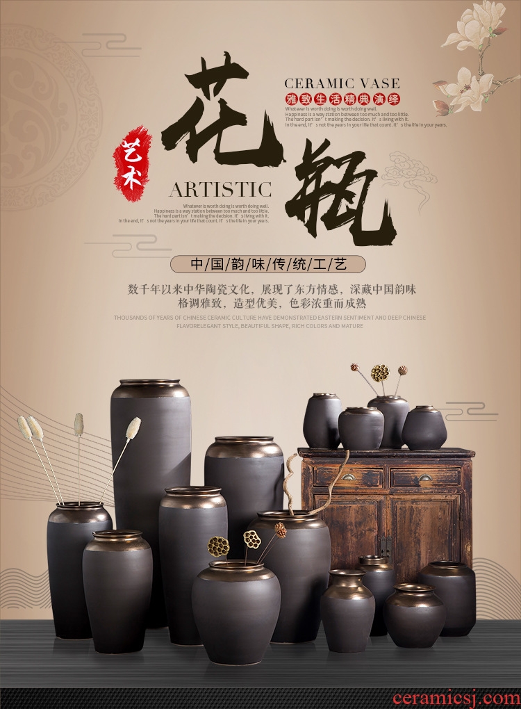 Jingdezhen ceramic European vase in the sitting room is I and contracted large furnishing articles dried flower vases, pottery vases, modern - 605062786195