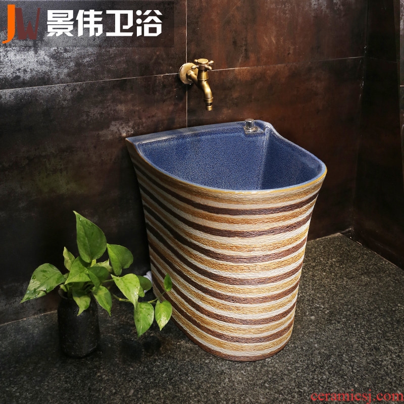JingWei mop pool ceramic floor mop pool balcony mop bucket large mop pool large is suing the toilet