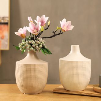 Modern ceramic bottle insert yulan flower vase creative living room white dried flowers, Nordic home furnishing articles