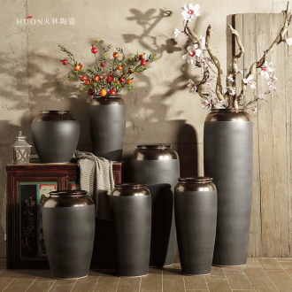 Color glaze up ceramic floor vase vase stylish sitting room hotel villa place large vases, flower arrangement - 601209005395