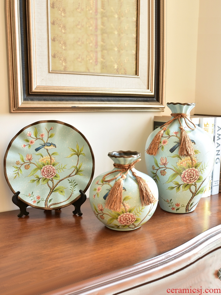 Murphy 's creative ceramic vase three - piece artical wine sitting room porch soft adornment handicraft furnishing articles
