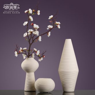 I and contracted ceramic household living room TV wine porch type dry flower arranging flowers white floret bottle furnishing articles