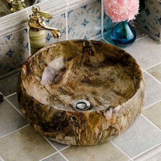 The stage basin circular imitation marble ceramic face basin sink European household bathroom toilet art
