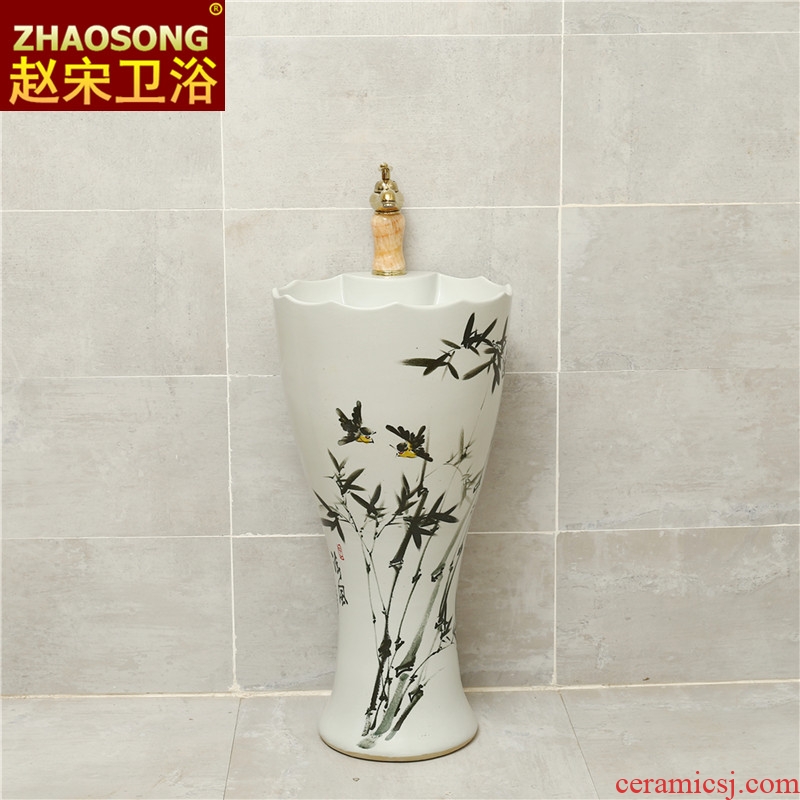 Pottery and porcelain of song dynasty household one-piece basin integrated basin outdoor toilet lavabo courtyard floor pillar