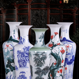 Jingdezhen ceramics vase high - grade hand - made the design blue and white tie up branches of classical Chinese style home furnishing articles handicraft - 587076012566