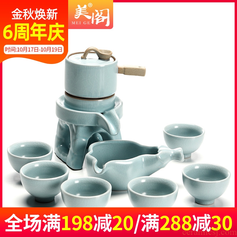 Beauty cabinet to restore ancient ways fit Japanese lazy kung fu tea creative stoneware semi - automatic household utensils suits for all