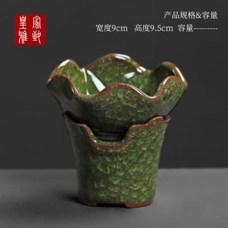 Royal elegant tea filter sets hot ice to crack) ceramic kung fu tea tea strainer net malachite green