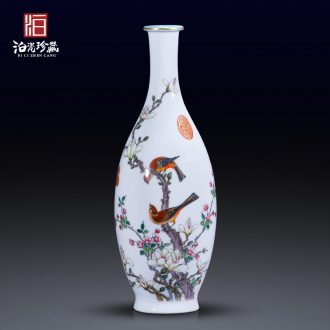 Jingdezhen ceramics imitation the qing qianlong vase powder enamel guanyin sitting room of the new Chinese style household adornment furnishing articles