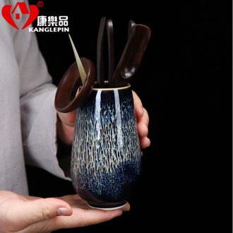 Recreational product obsidian become tea tin ceramic tea red glaze, 6 gentleman ebony kung fu tea tea tray accessories kit