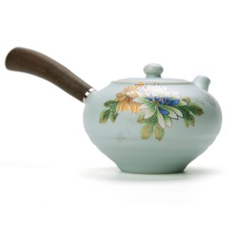 Thyme tang Japanese your up on a single pot flower piece of your porcelain tea wooden side, put the pot of ceramic kung fu tea set home