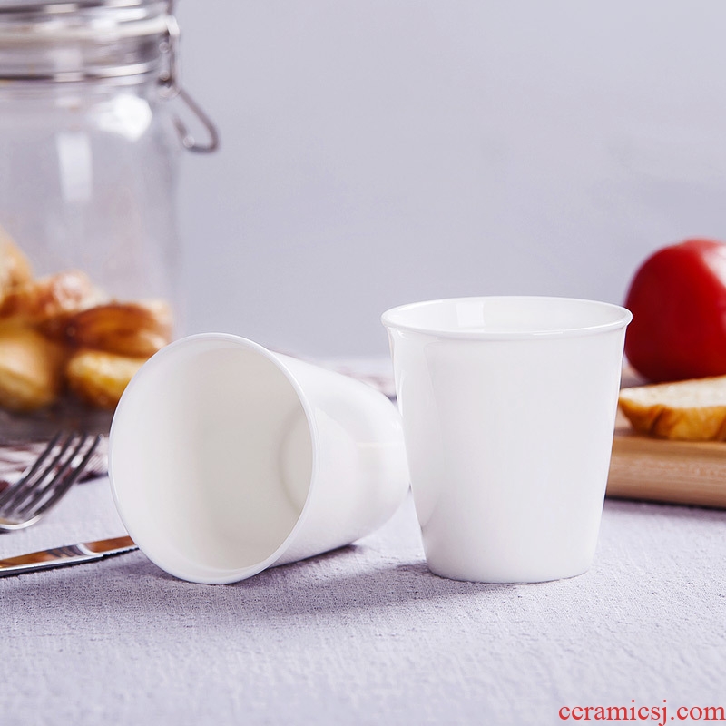 Jingdezhen pure white ipads porcelain hotel restaurant cup cup with a cup of milk for breakfast cup creative paper cups