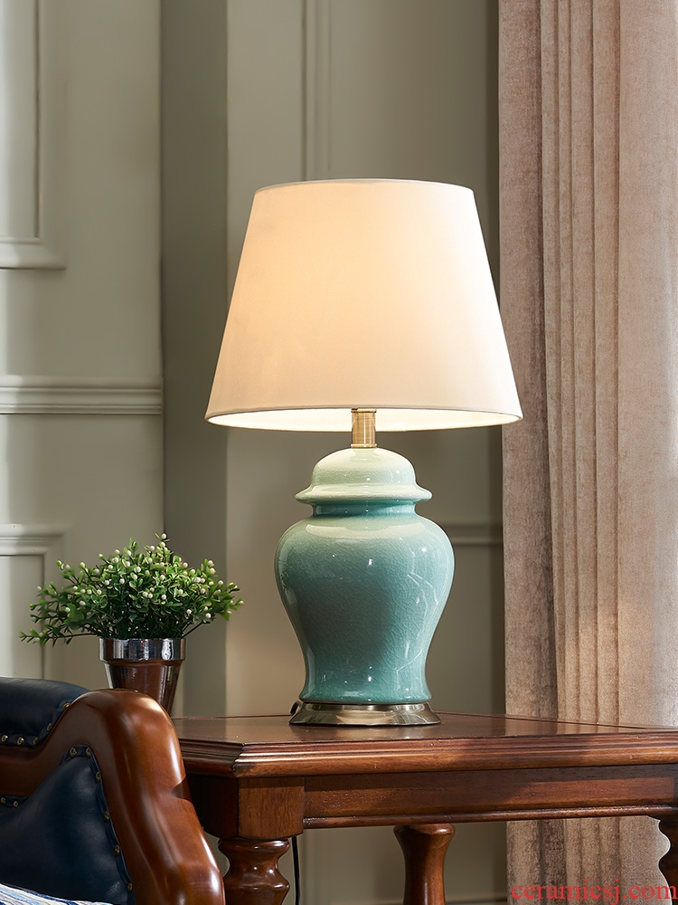 American general bedroom ceramic desk lamp bedside lamp can bedside table lamp I and contracted sitting room creative and romantic