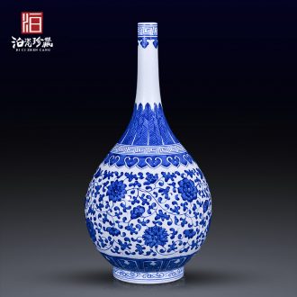 Jingdezhen ceramics archaize sitting room porch Chinese style household adornment bedroom table of blue and white porcelain vase furnishing articles