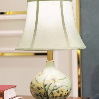 American desk lamp ceramic decoration art, I and contracted hand - made decorative pattern copper whole sitting room the bedroom of the head of a bed sitting room lamps and lanterns