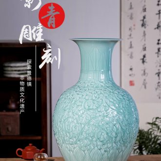 The Qing kangxi antique hand - made porcelain of jingdezhen ceramics bound lotus flower bottle of new home sitting room porch decorate furnishing articles - 602042904418