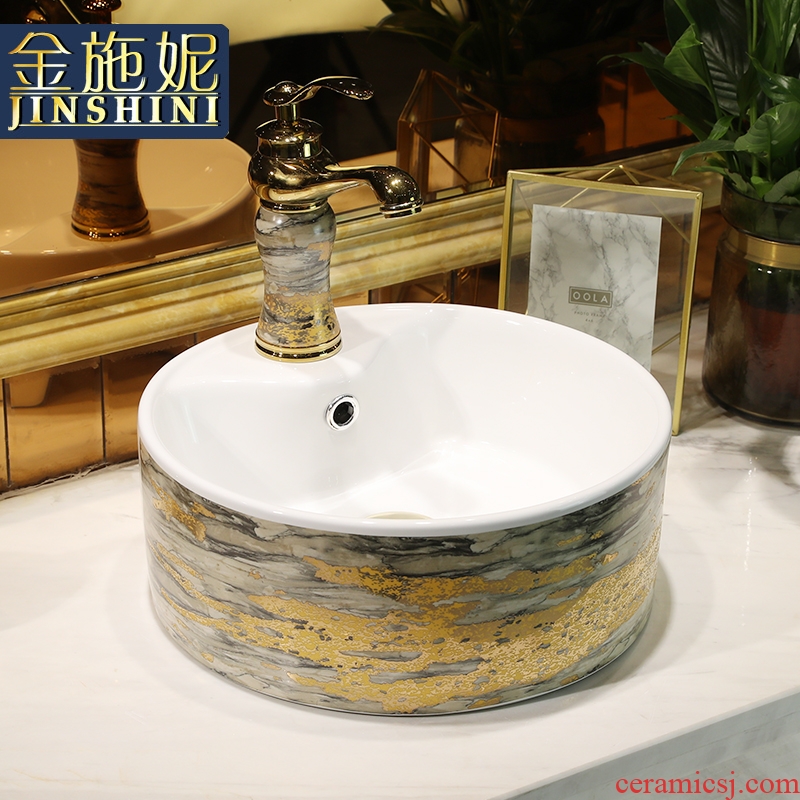 Nordic hotel ceramic heightening the stage basin sink household small circular toilet faucet for wash basin