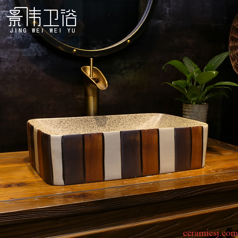 Jingdezhen ceramic stage basin art circle hotel toilet lavatory sink grind arenaceous coloured brick restoring ancient ways