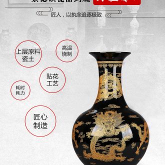 Jingdezhen big hand paint ceramic vase furnishing articles sitting room be born Chinese celadon decoration hotels high - grade decoration - 602296216787