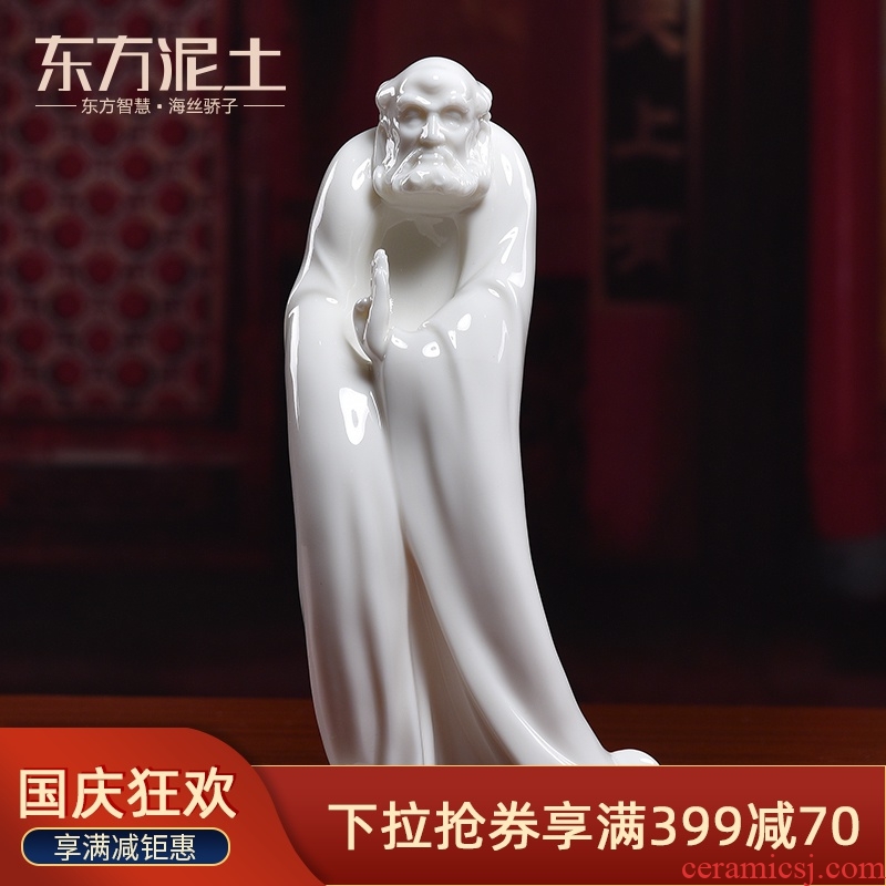 Oriental soil creative Chinese zen ceramic figures laozi furnishing articles household soft adornment ornament/dharma