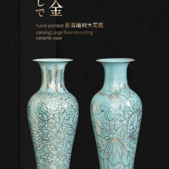 Archaize of jingdezhen ceramics large ground vases, flower arranging living room TV cabinet decoration of Chinese style household furnishing articles - 599483948282