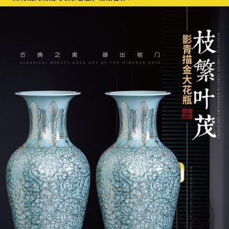 Jingdezhen ceramics China red high sitting room of large vases, large TV ark, villa decorations furnishing articles - 599676994614
