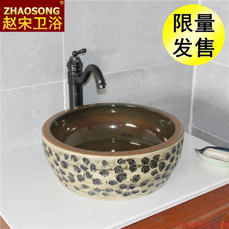 Domestic large basin of Chinese style restoring ancient ways on the ceramic toilet lavatory toilet lavabo American archaize balcony