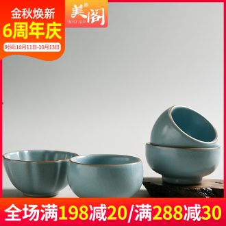 Beauty cabinet ru kiln owners who glass ceramic sample tea cup start small household kung fu tea bowl cups big cups of tea