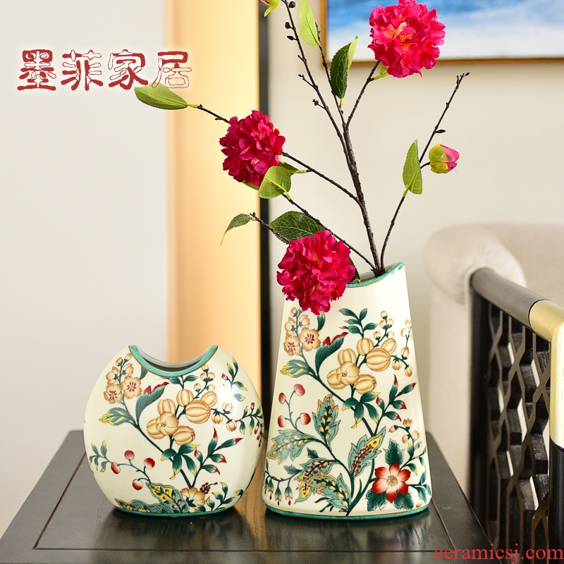 Murphy, American country ceramic hydroponic flower vases, new Chinese style living room simulation flowers, flower arranging, adornment is placed