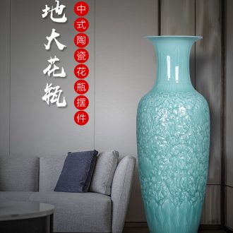 Contracted and I jingdezhen ceramic dry flower of large vase restoring ancient ways furnishing articles sitting room flower arranging flowers, checking pottery - 604319906431