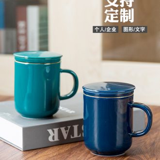 Household ceramics with a lid screen pack mugs to ultimately responds tea cup office kung fu tea cup custom logo