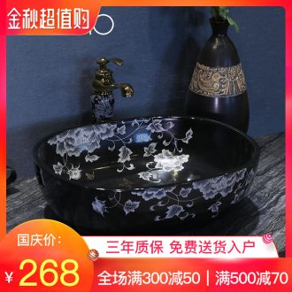 Million birds stage basin to jingdezhen european-style lavabo household creative ceramic art contracted lavatory basin