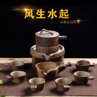 Shi Mopan archaize automatic tea set lazy kung fu tea an artifact household ceramic teapot teacup set