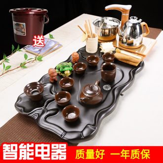 Famed ceramic household utensils set a complete set of automatic integration tea tray tea tea kongfu tea pot