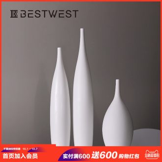 Large ceramic vase furnishing articles contracted white north European creative living room floor vase porcelain craft supplies
